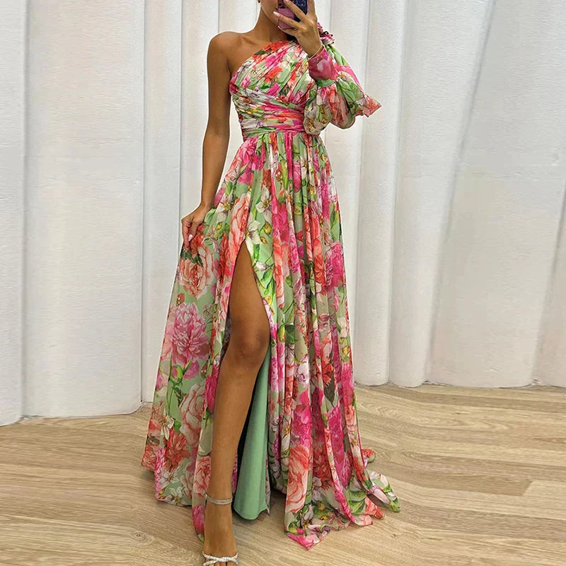 Elegante Maxi Jurk met 1 Mouw voor Vrouw