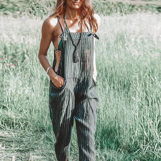 Vrouwelijke Katoen Overall Zomerse Linnen Jurk - StudioMarella
