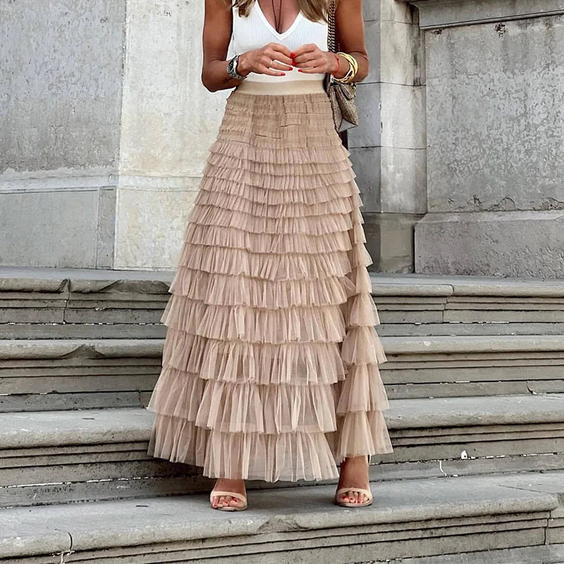 Maxi Rok voor Vrouwen Roze Elegant Lange Jurk - StudioMarella