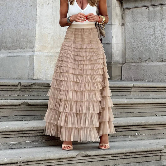 Maxi Rok voor Vrouwen Roze Elegant Lange Jurk - StudioMarella