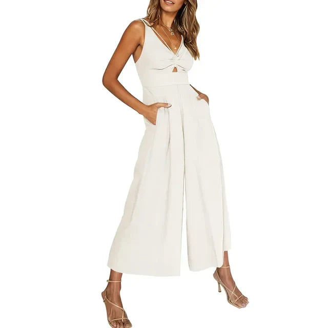 V-hals Jumpsuit Zomerse Jurk Zonnestraal Mode