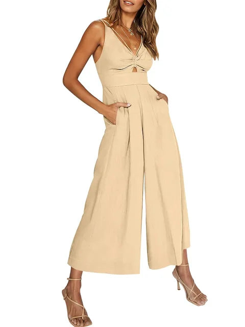 V-hals Jumpsuit Zomerse Jurk Zonnestraal Mode