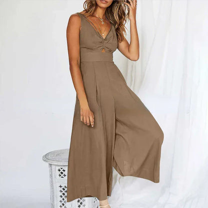 V-hals Jumpsuit Zomerse Jurk Zonnestraal Mode