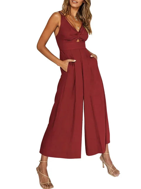 V-hals Jumpsuit Zomerse Jurk Zonnestraal Mode