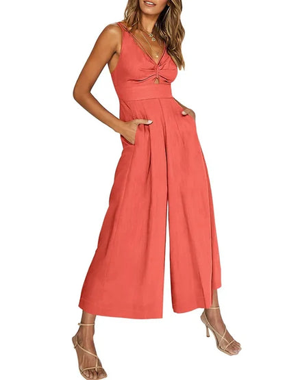 V-hals Jumpsuit Zomerse Jurk Zonnestraal Mode