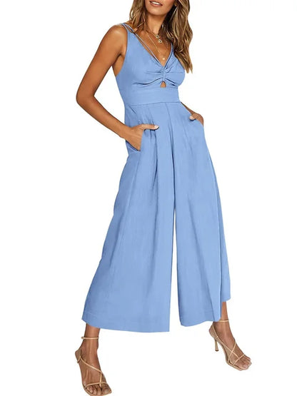 V-hals Jumpsuit Zomerse Jurk Zonnestraal Mode