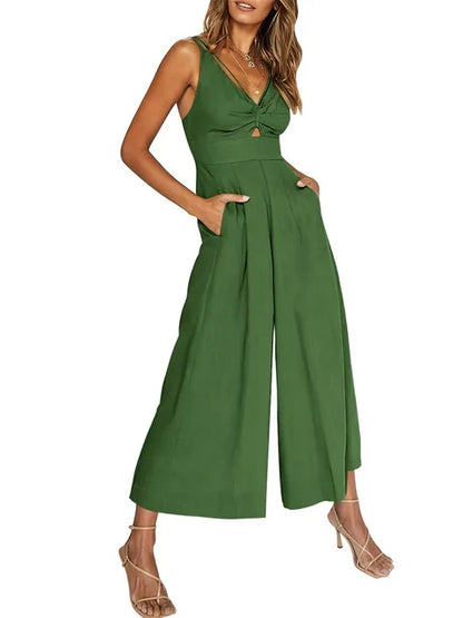 V-hals Jumpsuit Zomerse Jurk Zonnestraal Mode