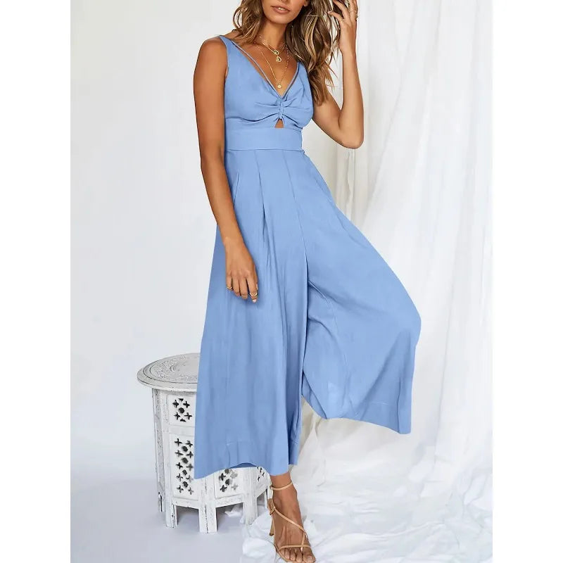 V-hals Jumpsuit Zomerse Jurk Zonnestraal Mode