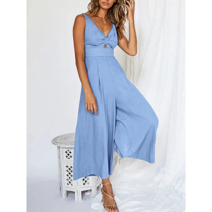 V-hals Jumpsuit Zomerse Jurk Zonnestraal Mode