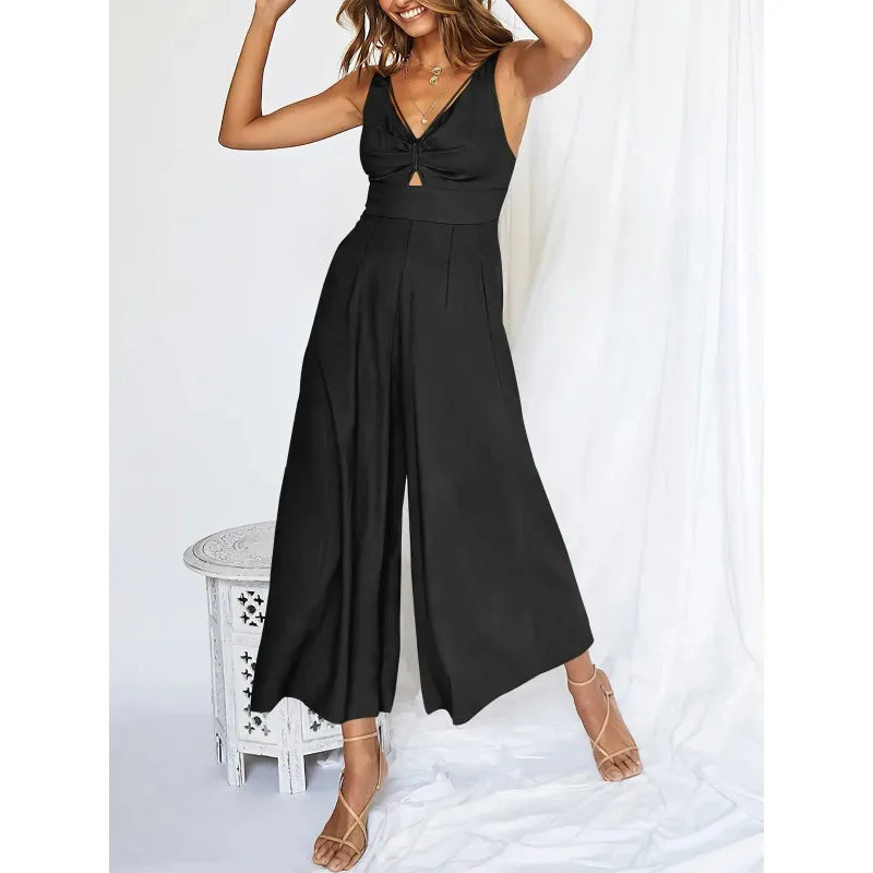 V-hals Jumpsuit Zomerse Jurk Zonnestraal Mode