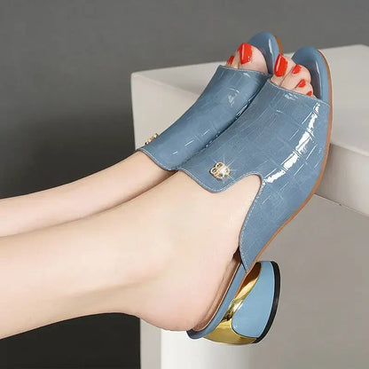 Rode Leren Slippers Dameschoenen Spaanse Stijl