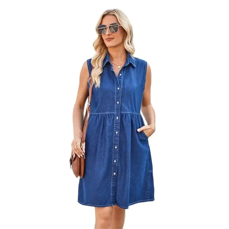 Luchtige Zomerjurk van Denim voor Vrouwen