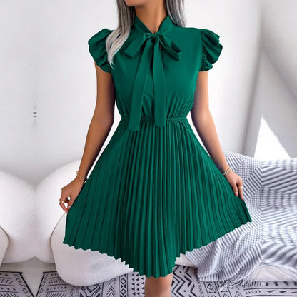 Dames Jurk Hoge Taille Grote Plooi Zomerjurk