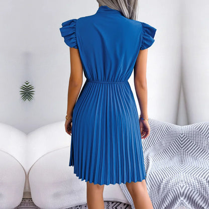 Dames Jurk Hoge Taille Grote Plooi Zomerjurk
