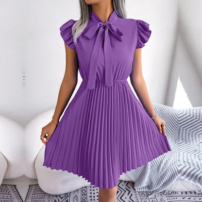 Dames Jurk Hoge Taille Grote Plooi Zomerjurk