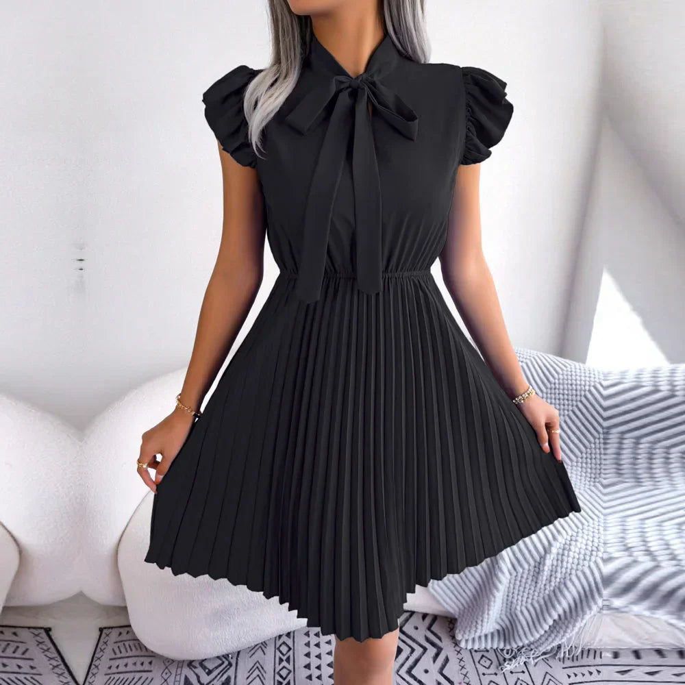 Dames Jurk Hoge Taille Grote Plooi Zomerjurk