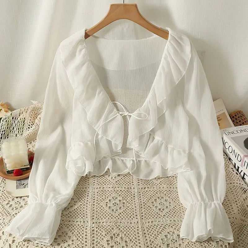 Licht Chiffon Zomer Bloes Vrouw