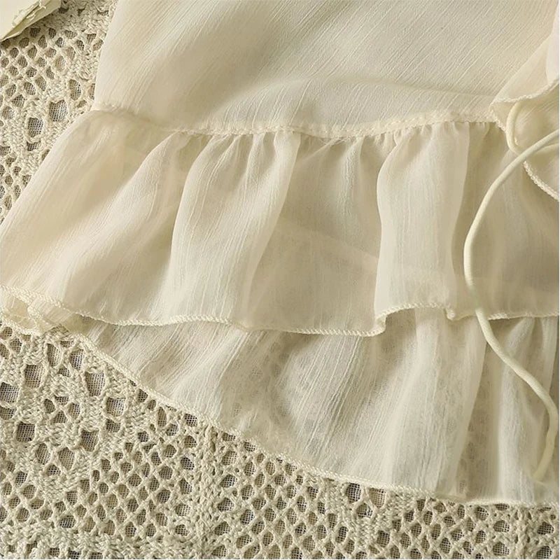 Licht Chiffon Zomer Bloes Vrouw