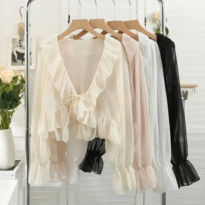 Licht Chiffon Zomer Bloes Vrouw - StudioMarella