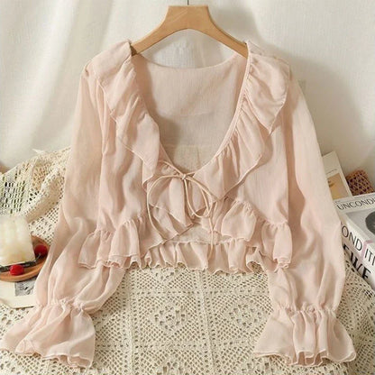 Licht Chiffon Zomer Bloes Vrouw