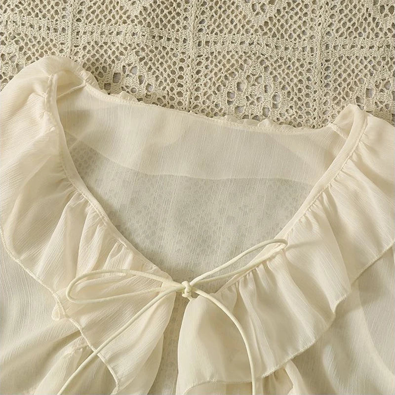 Licht Chiffon Zomer Bloes Vrouw