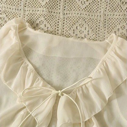 Licht Chiffon Zomer Bloes Vrouw