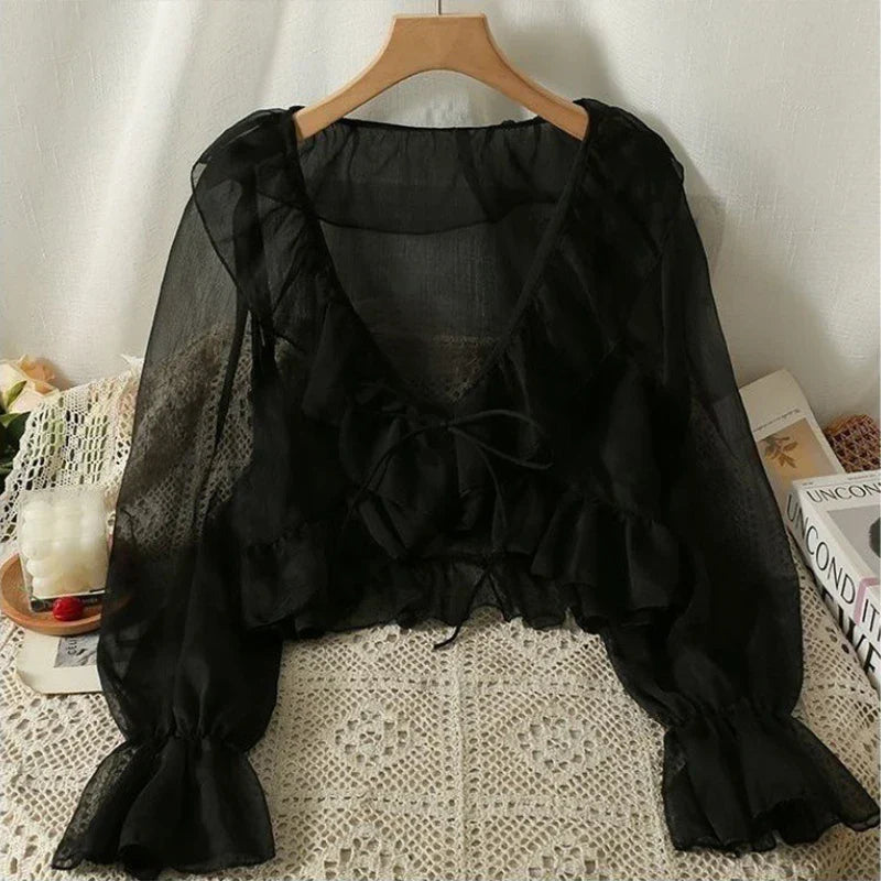 Licht Chiffon Zomer Bloes Vrouw