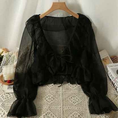 Licht Chiffon Zomer Bloes Vrouw