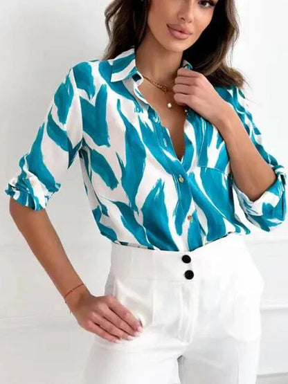 Vrouwelijke Bloemenblouse met Verfijnd Ontwerp