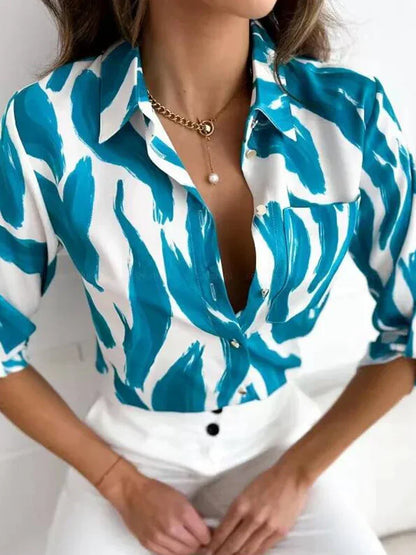 Vrouwelijke Bloemenblouse met Verfijnd Ontwerp