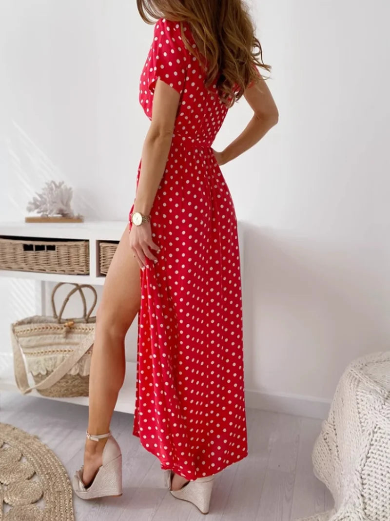 Jurk met Polka Dots Kort en Chic