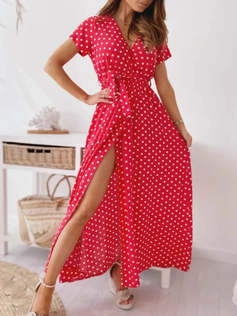 Jurk met Polka Dots Kort en Chic