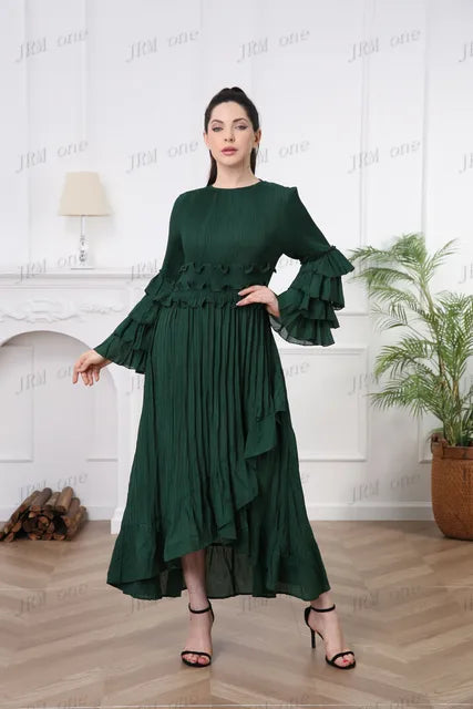 Lange Mouwjurk Bloemenprint Zomerjurk Vrouw - StudioMarella