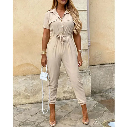 Elegante Jumpsuit met Bloemenprint Vrouwen Jurk