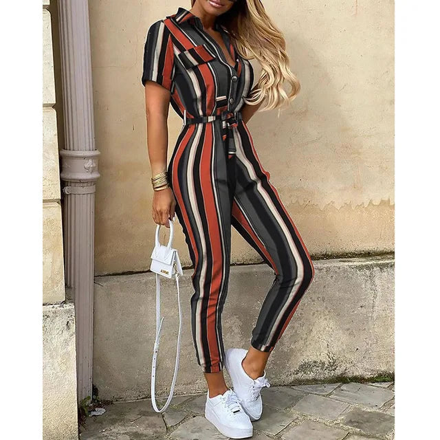 Elegante Jumpsuit met Bloemenprint Vrouwen Jurk