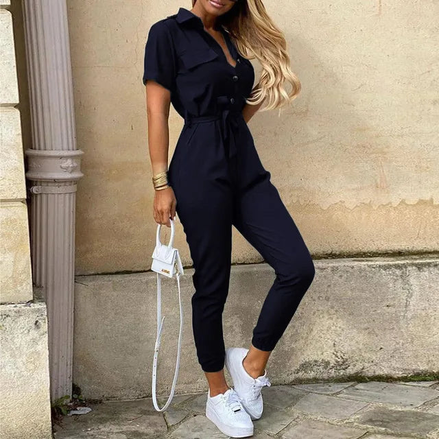 Elegante Jumpsuit met Bloemenprint Vrouwen Jurk