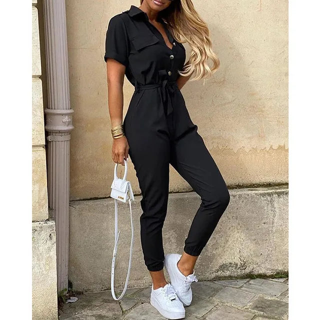 Elegante Jumpsuit met Bloemenprint Vrouwen Jurk