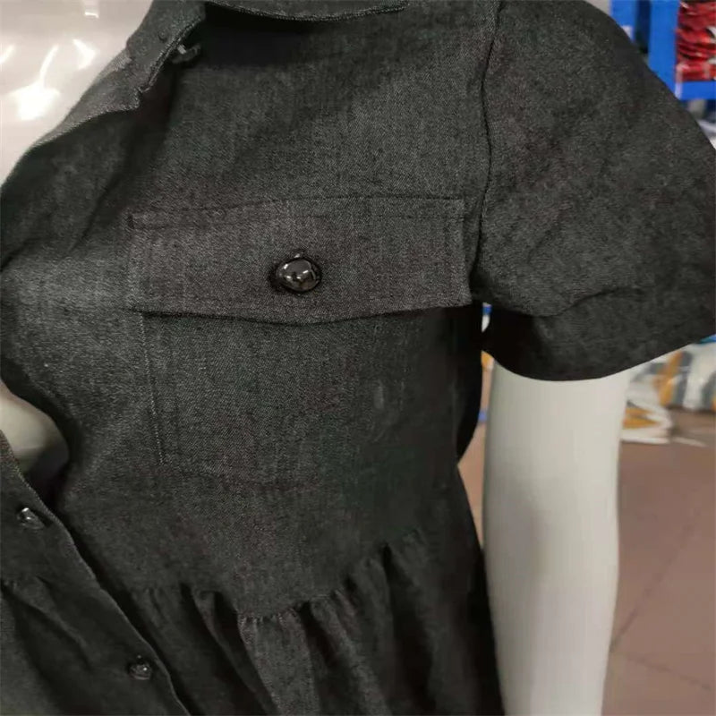 Vrouwelijke Zomerjurk Denim Stijl Korte Jurk voor Dames