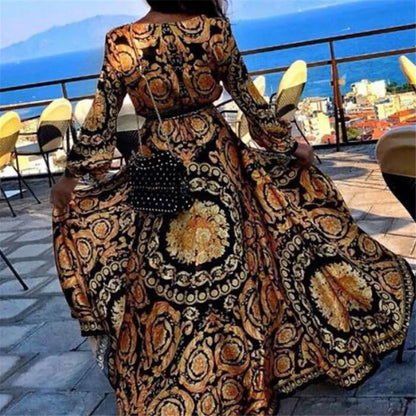 Boho Maxi Jurk V-Hals Zomerjurk Lange Jurk