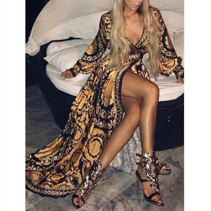 Boho Maxi Jurk V-Hals Zomerjurk Lange Jurk
