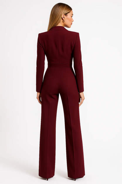 Dames Jumpsuit Kort Met V-Hals en Slanke Pasvorm