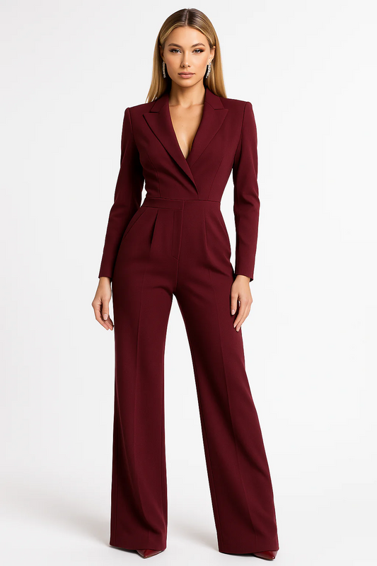 Dames Jumpsuit Kort Met V-Hals en Slanke Pasvorm - StudioMarella