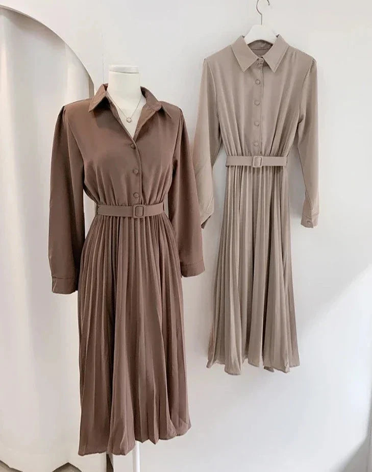 Lente Jurk Dames Lange Mouw Elegante Hoge Taille