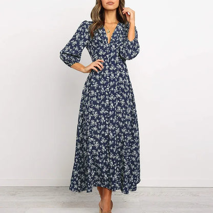 Boho Jurk Maxi Bloemenprint Zomerjurk