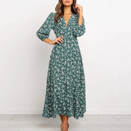 Boho Jurk Maxi Bloemenprint Zomerjurk - StudioMarella