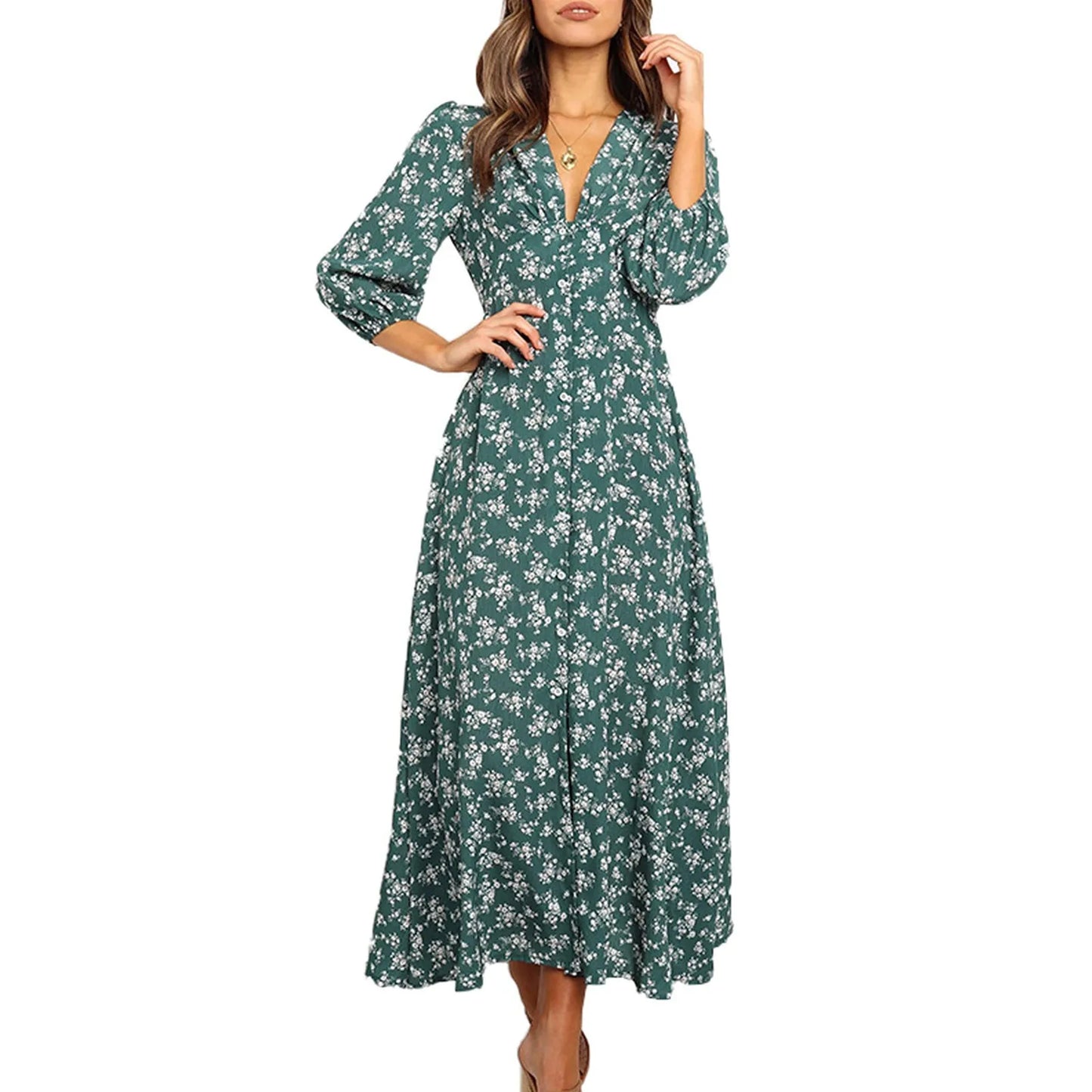 Boho Jurk Maxi Bloemenprint Zomerjurk
