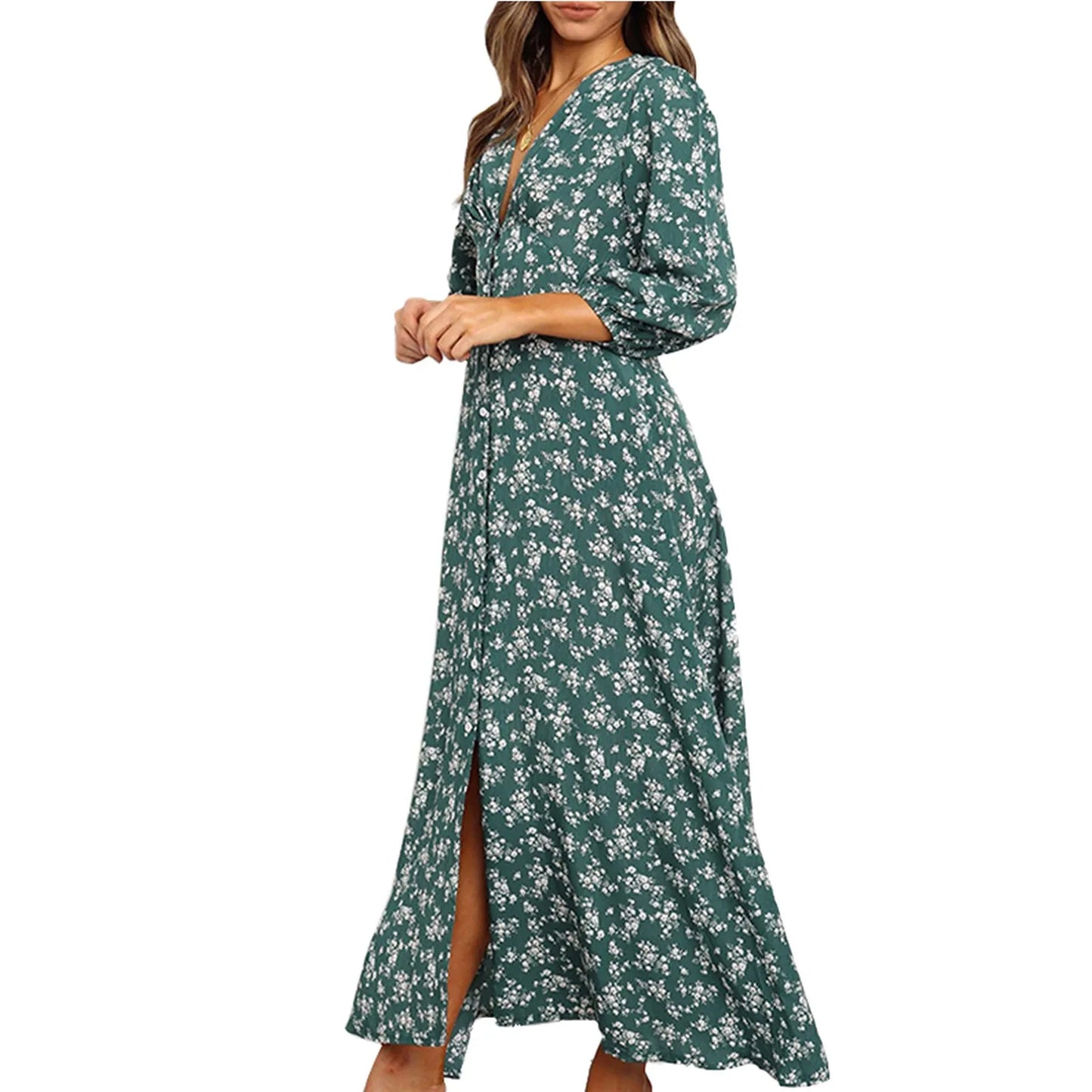 Boho Jurk Maxi Bloemenprint Zomerjurk
