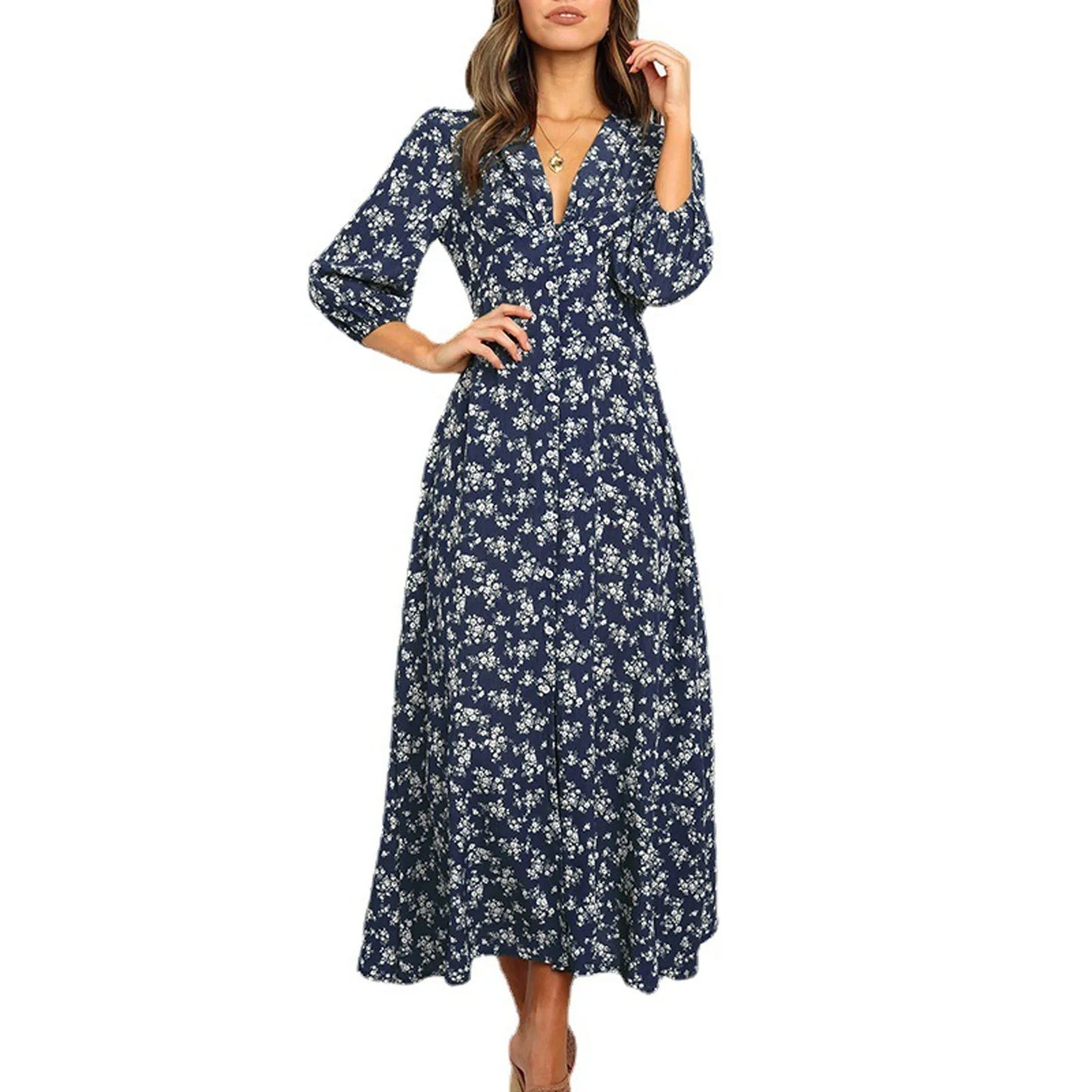 Boho Jurk Maxi Bloemenprint Zomerjurk