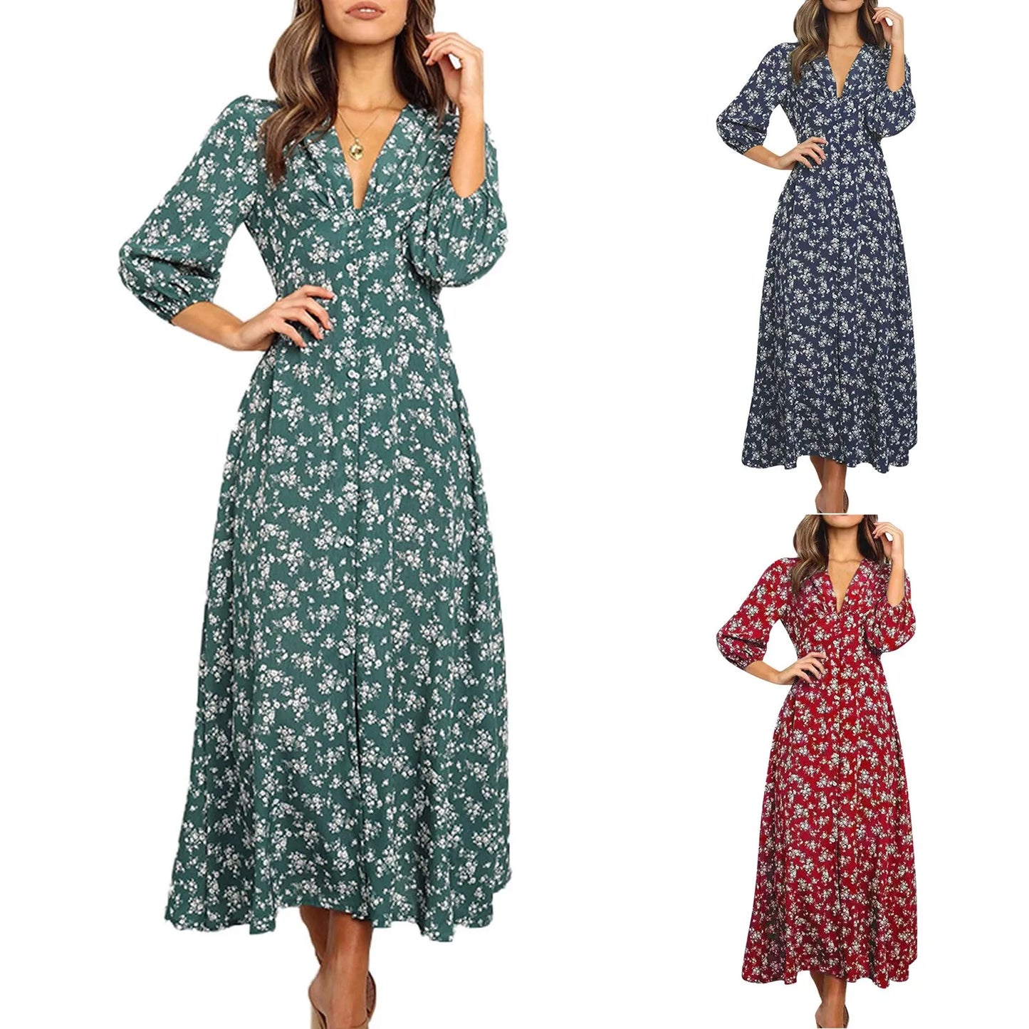 Boho Jurk Maxi Bloemenprint Zomerjurk