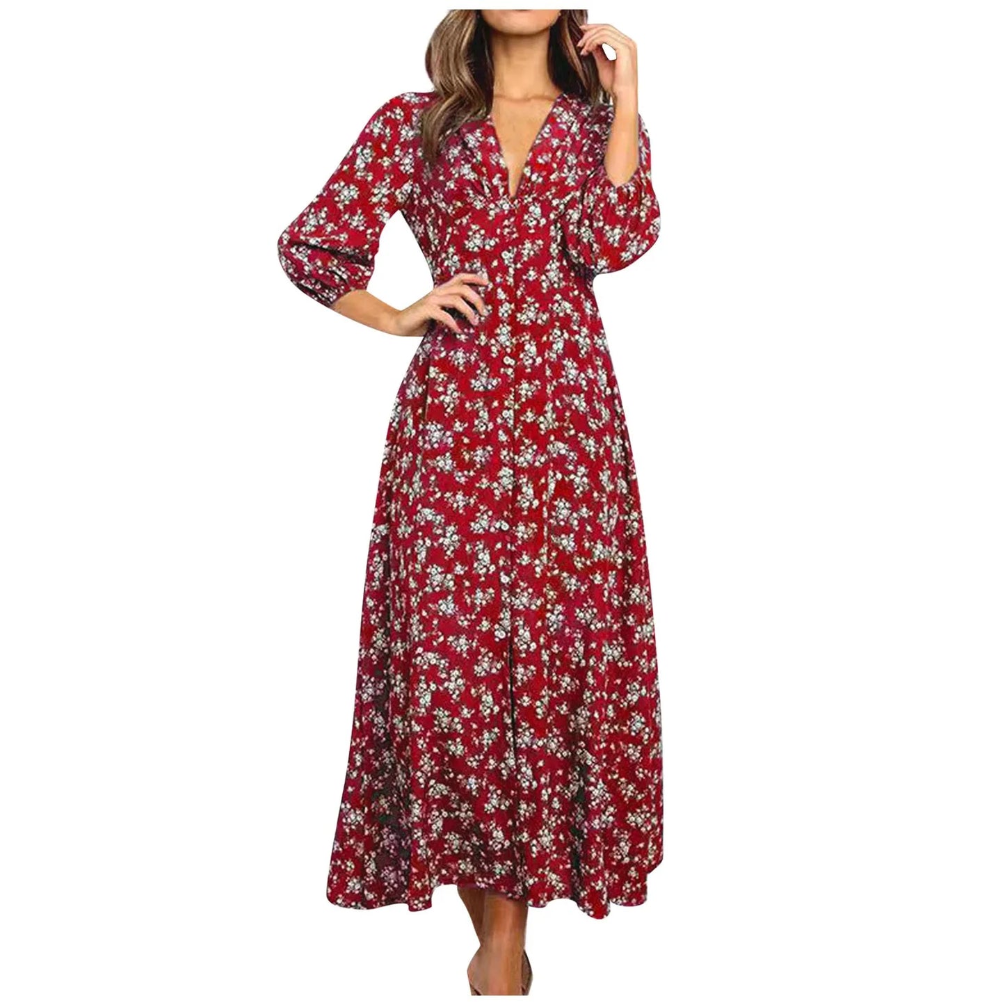 Boho Jurk Maxi Bloemenprint Zomerjurk